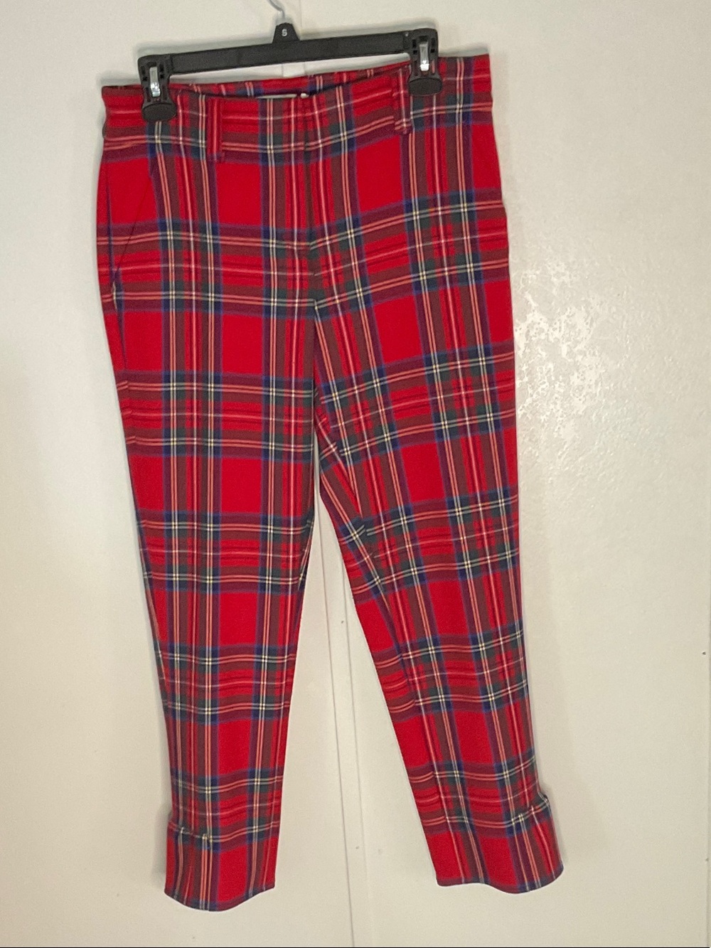 Vineyard Vines Red Plaid Cropped Stretch Pants